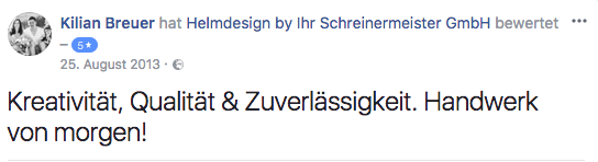 facebook bewertung helm design