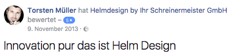 facebook bewertung helm design