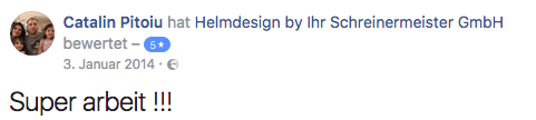 facebook bewertung helm design