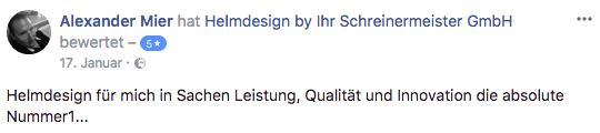 facebook bewertung helm design